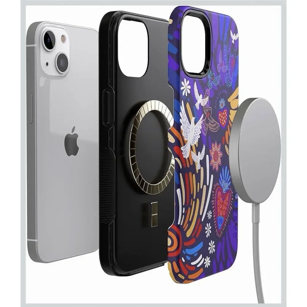 Casely iPhone 15 Case | Viva La Vida | Frida Kahlo Collage Heart Birds Sun